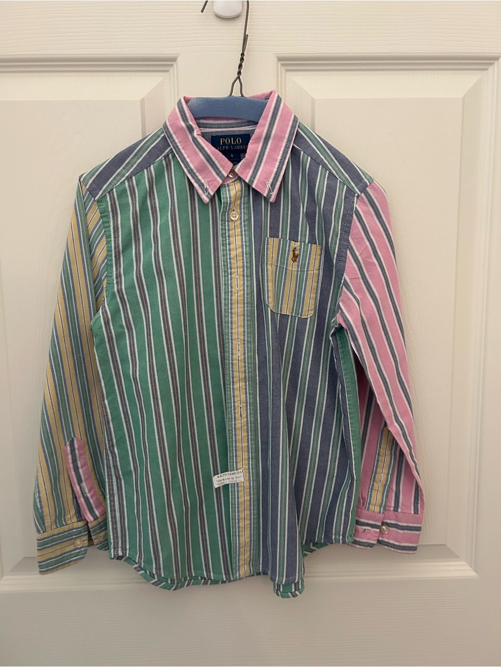 Polo by Ralph Lauren Multi-Stripe Button-Down Shirt - Green/Pink